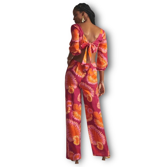 Farm Rio (L) x Anthropologie Tie-Back Cutout Jumpsuit NWT - Picture 6 of 7